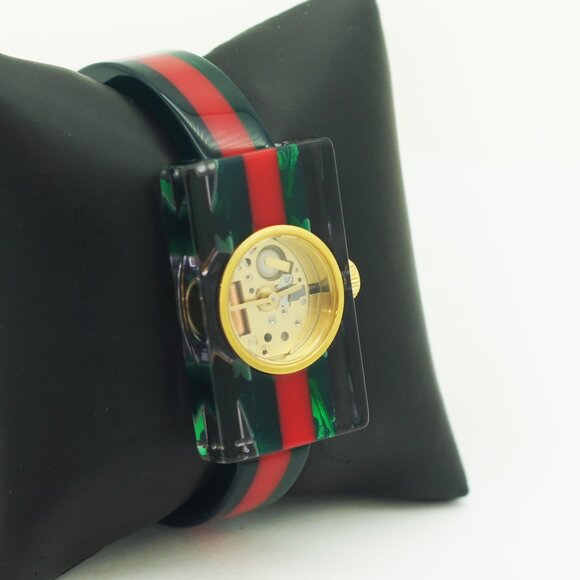 GUCCI Vintage Web Skeleton Resin Watch 143.5